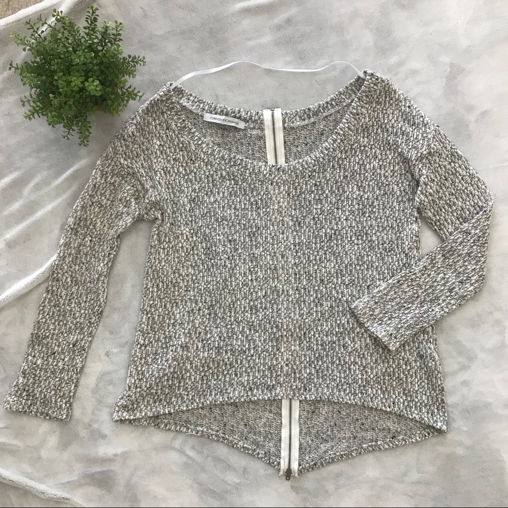 Foreign Exchange Zipper Back Sweater